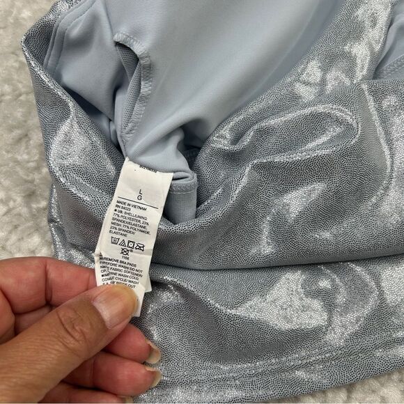 Old Navy Powersoft Longline Bra Blue Melted Ice - Picture 5 of 8